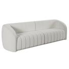 Sofá 04 Lugares Para Sala De Estar 252 cm Lazio M03 Bouclê Branco - Lyam Decor