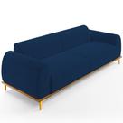 Sofá 04 Lugares Para Sala de Estar Kiev 260 cm D02 Veludo Azul Marinho C-304 - Lyam Decor