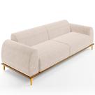 Sofá 04 Lugares Para Sala de Estar Kiev 260 cm D02 Veludo Bege C-309 - Lyam Decor