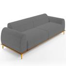 Sofá 04 Lugares Para Sala de Estar Kiev 260 cm D02 Veludo Cinza D-317 - Lyam Decor