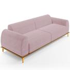 Sofá 04 Lugares Para Sala de Estar Kiev 260 cm D02 Veludo Rosê D-305 - Lyam Decor