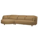 Sofá 05 Lugares 330cm Arizona com Chaise Direito Bouclé Camel - Nexta Casa