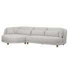 Sofá 05 Lugares 330cm Arizona com Chaise Direito Bouclé Cinza Claro - Nexta Casa Sofá 05 Lugares 330cm Arizona com Chaise Direito Bouclé Cinza Claro - Nexta Casa