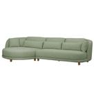 Sofá 05 Lugares 330cm Arizona com Chaise Direito Bouclé Verde Claro - Nexta Casa