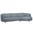 Sofá 05 Lugares 330cm Arizona com Chaise Esquerdo Bouclé Azul Claro - Nexta Casa