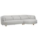 Sofá 05 Lugares 330cm Arizona com Chaise Esquerdo Bouclé Cinza Claro - Nexta Casa
