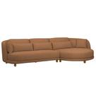 Sofá 05 Lugares 330cm Arizona com Chaise Esquerdo Bouclé Terracota - Nexta Casa