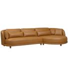 Sofá 05 Lugares 330cm Arizona com Chaise Esquerdo Corano Caramelo - Nexta Casa