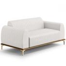 Sofá 150cm 2 Lugares Base Gold Molino D06 PU C-12 Branco - Mpozenato