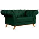Sofá 150cm 2 Lugares Base Madeira Império C-303 Veludo Verde Musgo - Domi Sofá 150cm 2 Lugares Base Madeira Império C-303 Veludo Verde Musgo - Domi