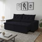 Sofá 150m Suede Sofisticação Moderna Confortável para Sala Milão Preto