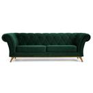 Sofá 180cm 3 Lugares Base Madeira Império B-303 Veludo Verde Musgo - Domi