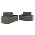 Sofá 2 e 3 Lugares 1050 Recife Veludo Cinza Mamflex