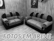 Sofá 2 e 3 Lugares Azul com Preto 810/601 Corsa Sofá 2 e 3 Lugares Azul com Preto 810/601 Corsa