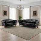 Sofá 2 e 3 Lugares Duquesa Decoração Sala Recepção Retrô Preto