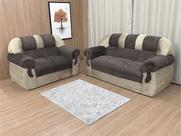 Sofá 2 e 3 Lugares Marrom com Bege 603/602 Corsa