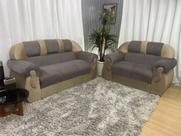 Sofá 2 e 3 Lugares Marrom com Bege 603/607 Corsa