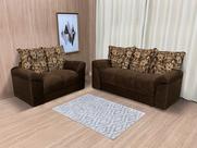 Sofá 2 e 3 Lugares Marrom com Floral 603/425 Chile