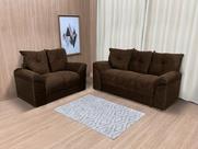 Sofá 2 e 3 Lugares Marrom Escuro 503 Chile