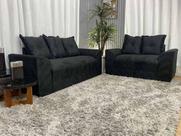 Sofá 2 e 3 Lugares Preto 601 Porto Sofá 2 e 3 Lugares Preto 601 Porto