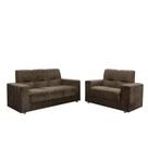 Sofá 2 E 3 Lugares Turin Suede Flash Estofados Marrom