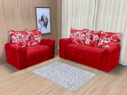 Sofá 2 e 3 Lugares Vermelho/Floral 608/16 Chile