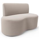 Sofá 2 Lugares 140cm Orgânico Para Sala de Estar Living Larissa L02 Bouclê Creme Lyam Decor