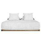Sofá 2 Lugares 160cm Ilha Base Madeira Viero S06 Bouclê Branco - Mpozenato