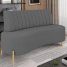 Sofá 2 Lugares 160cm Pés Aço Dourado Tamar Boucle Grafite Z08 - Mpozenato Sofá 2 Lugares 160cm Pés Aço Dourado Tamar Boucle Grafite Z08 - Mpozenato