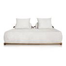 Sofá 2 Lugares 1,60m com Base de Madeira Bouclé Off White - Agius Lucadi Home