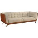 Sofá 2 Lugares 180cm Coin material sintético Caramelo Bouclê Suave Off White - Sallar Home