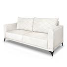 Sofá 2 Lugares 1,80m Estofado em Bouclé Off White com Pés Metálico - Etios Lucadi Home