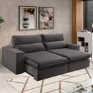 Sofá 2 Lugares 190cm Retrátil e Reclinável Free Veludo Cinza Sofá 2 Lugares 190cm Retrátil e Reclinável Free Veludo Cinza