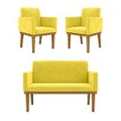 Sofá 2 Lugares + 2 Poltronas Reforçadas + Puff de Brinde