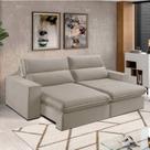Sofá 2 Lugares 230cm Retrátil e Reclinável Free Veludo Bege Sofá 2 Lugares 230cm Retrátil e Reclinável Free Veludo Bege