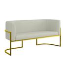 Sofá 2 Lugares Base Metal Dourada Reforçada Recepção Bouclê