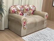 Sofá 2 Lugares Bege com Floral 607/66 Viena Sofá 2 Lugares Bege com Floral 607/66 Viena