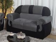 Sofá 2 Lugares Cinza com Preto 605/601 Corsa Sofá 2 Lugares Cinza com Preto 605/601 Corsa