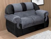 Sofá 2 Lugares Cinza com Preto 605/601 Corsa