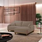 Sofá 2 Lugares com Chaise Lado Direito 185cm em Veludo Mercúrio Marrom Sofá 2 Lugares com Chaise Lado Direito 185cm em Veludo Mercúrio Marrom