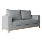 Sofá 2 Lugares Davos Base de Madeira Linho Cotton Cinza Sofá 2 Lugares Davos Base de Madeira Linho Cotton Cinza