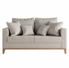 Sofá 2 Lugares Decorativo Beni 1,40cm Base Madeira Linho Bege - Montanaris Decor