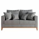 Sofá 2 Lugares Decorativo Beni 1,40cm Base Madeira Linho Cinza - Montanaris Decor