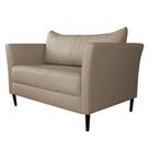 Sofá 2 Lugares Decorativo Sala de Estar 120cm Pés Palito Lubbock Couro Bege G58 - Gran Belo