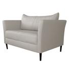 Sofá 2 Lugares Decorativo Sala de Estar 120cm Pés Palito Lubbock Couro Off White G58 - Gran Belo