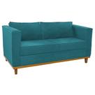 Sofá 2 Lugares Europa Suede Azul Turquesa AM Decor