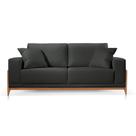 Sofá 2 Lugares Fixo Living Paris Suede Preto 2,50m MK