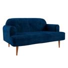 Sofá 2 Lugares Kiev Veludo Azul Marinho 130 cm