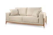Sofá 2 Lugares Linho Bege Claro almofada solta c/ziper removivel sala tv living assento fixo Bella 1,90m