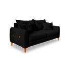 Sofá 2 Lugares Lisboa Veludo Preto 160 cm